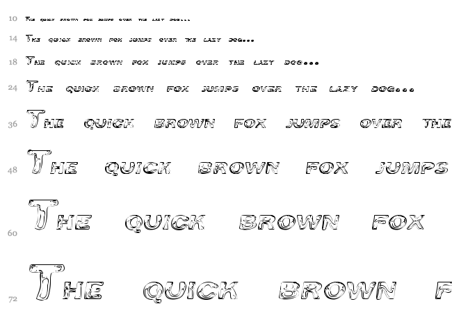 Line Etch font waterfall